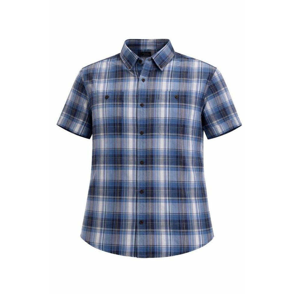 Closet Essential GH Bass & Co Mens Plaid Short Sleeve Button Down Blue White XL